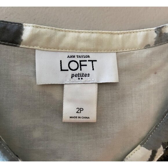 Ann Taylor Loft Petites Black & White Floral Sleeveless Ruffle Front Dress 2P - Picture 4 of 9